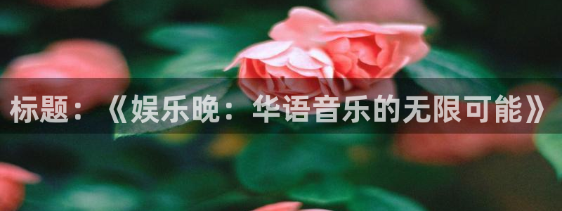 天天购彩3平台注册：标题：《娱乐晚：华语音乐的无限可能》