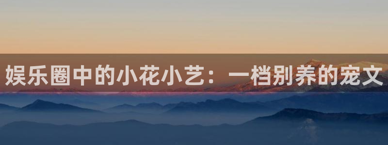 上海天天购彩汽车电子有限公司：娱乐圈中的小花小艺：一档别养的宠文