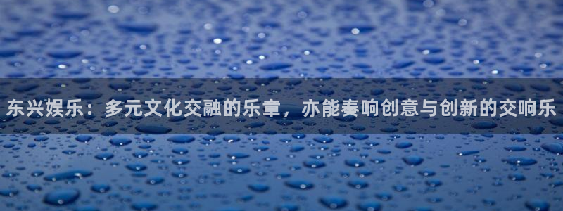 天天购彩4注册：东兴娱乐：多元文化交融的乐章，亦能奏响创意与创新的交响乐